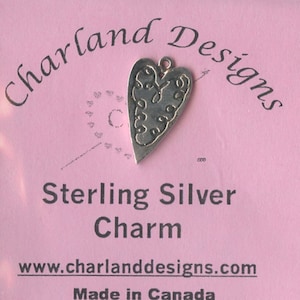 Sterling Silver Heart Charm (C) by Charland Designs