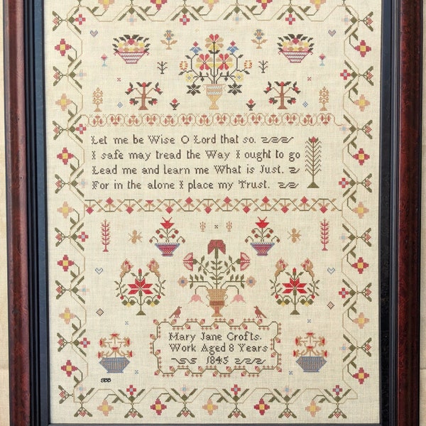 Lila's Studio - Mary Jane Crofts 1845 - Reproduction Sampler by Lila C. Umstead