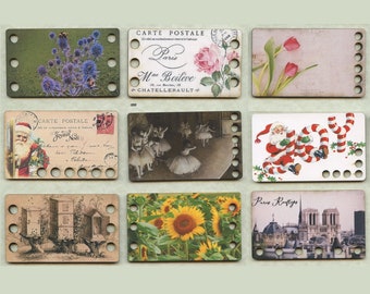 Whimsical Edge 3.75" x 2.25" Vintage Postcard Thread Keeps