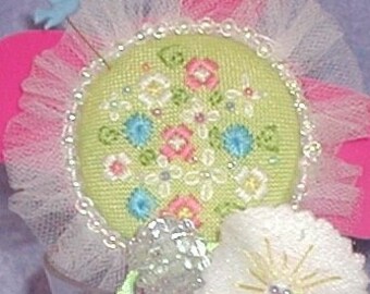 Praiseworthy Stitches - **2011 Limited Edition** Garden Party Sweets Kit with bonus Scissors!! - Original design by Pam Lewis