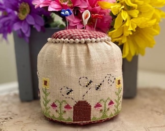 XMTV Designs ~ HoneyFarm In A Pincushion Chart & Etc ~ Original design by Maria Teresa Vitali of Italy