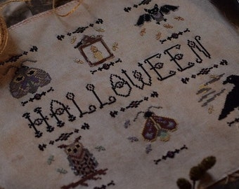 Punochka / Northern Stitches - Halloween Sampler - Original design by Evdokia Nikolaeva of Siberia - PDF instant download