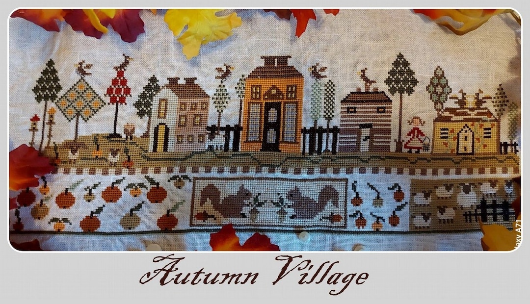 Needlework Marketplace Nikyscreations Autumn Village Original Design by