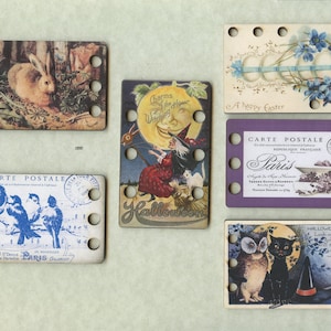 Whimsical Edge 3.75&quot; x 2.25&quot; Vintage Postcard Thread Keeps