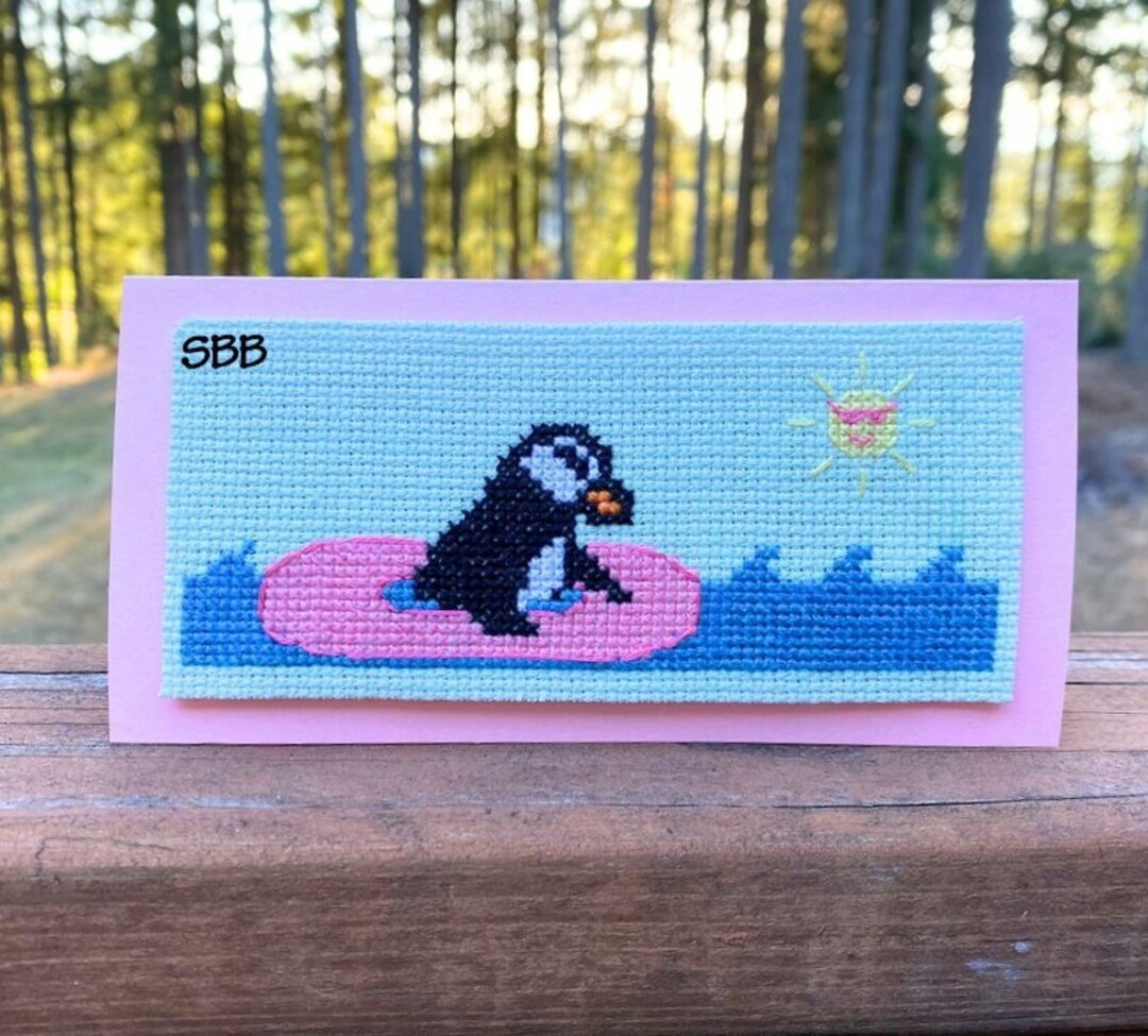 Puffin Stitches Puffin Afloat Original Design by Megan Jones - Etsy