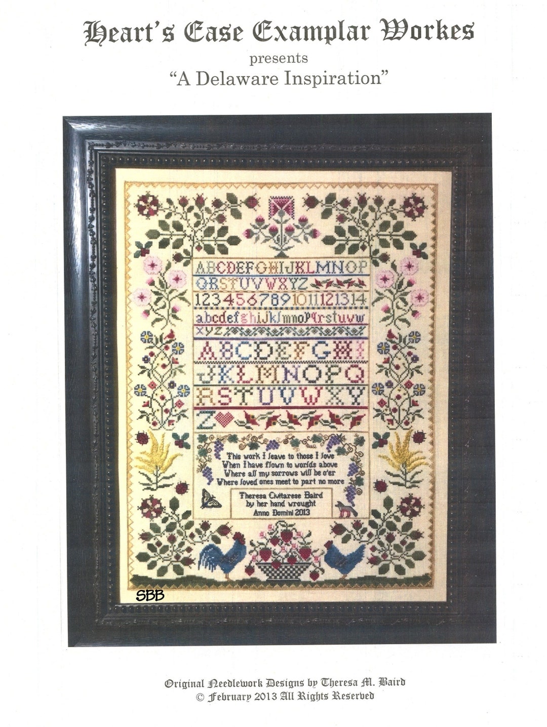 Heart's Ease Examplar Workes A Delaware Inspiration Design by Theresa M