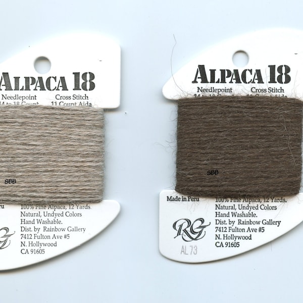 Rainbow Gallery - Alpaka 18 - 100% Feines Alpaka, 12 Meter pro Karte Eingestellte Farben