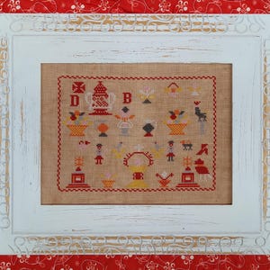 The Spanish Stitcher - D. B. Sampler - A Spanish Antique Sampler Reproduction by Trelly