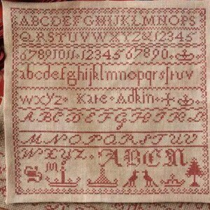 Heartstring Samplery - Kate Adkin - A Faithfully Reproduced Antique Sampler by Beth Twist