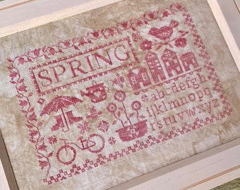 2024 Nashville Market - Blueberry Ridge Design - Sampler Seasons: Spring - Original design by Emily Pengelly of Canada