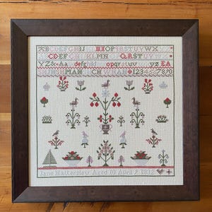 Jean Farish Needleworks - The Jane Hattersley Sampler - Includes three colorways! - Antique Sampler Reproduction design by Jean Farish