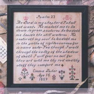 Heartstring Samplery - Emma Fisher 1859 - Antique Sampler Reproduction by Beth Twist