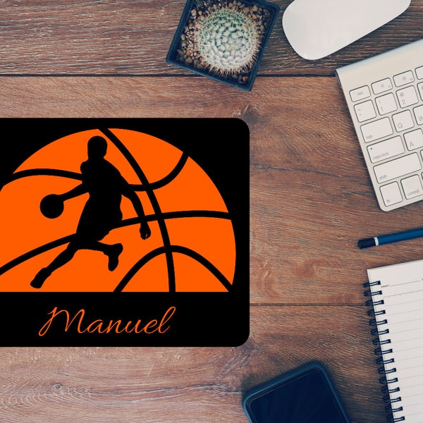 Mousepad/Mauspad personalisiert Basketballer mit Namen bringt Abwechslung in deinen PC Alltag