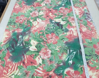Jeans fabric - with floral pattern - sold by the meter