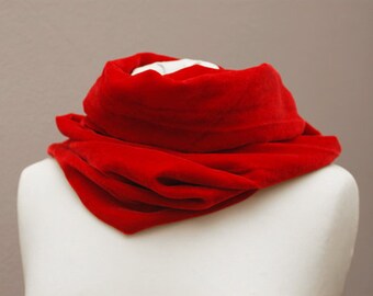 Silk velvet loop scarf red, color no. 7