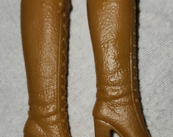 Vintage Mod Tan Squishy Barbie Boots