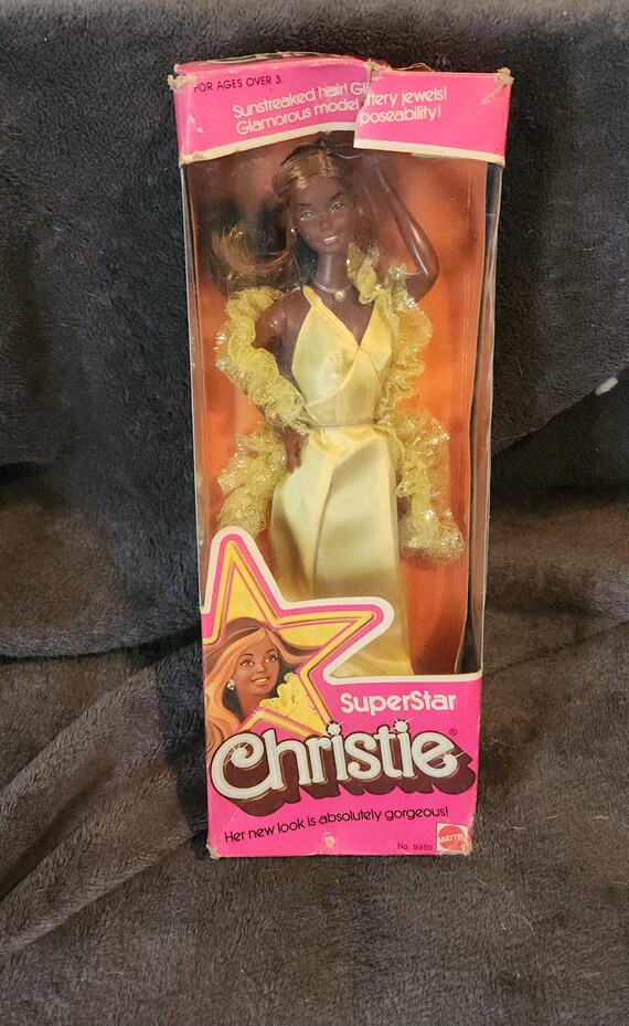 Vintage 1976 Superstar Christie African American Barbie New in Box Etsy