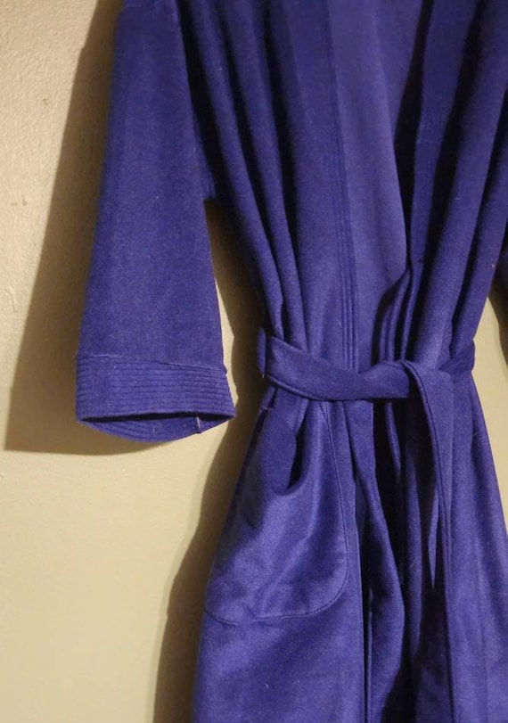 Vintage 1970s Vandemere Velour Belted Robe Royal … - image 3