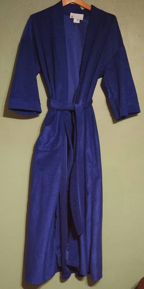 Vintage 1970s Vandemere Velour Belted Robe Royal B