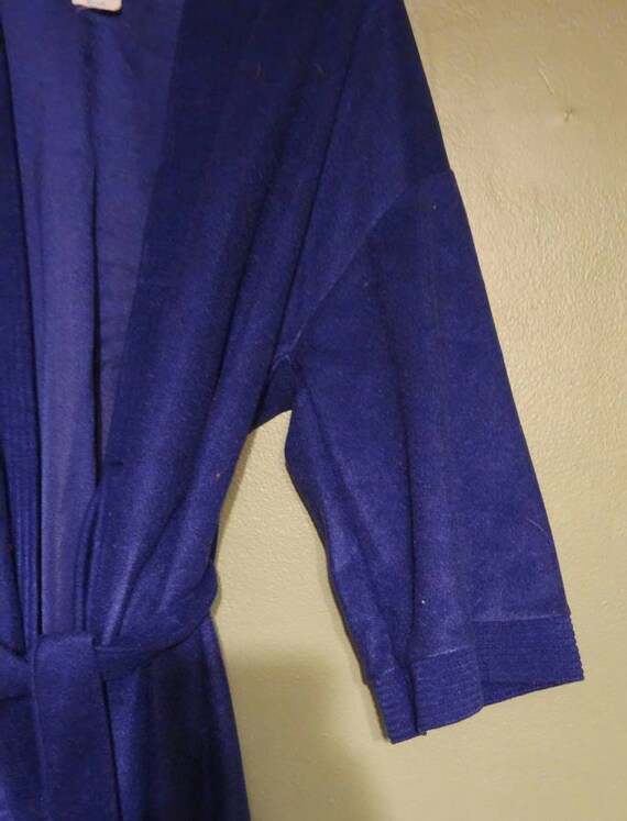 Vintage 1970s Vandemere Velour Belted Robe Royal … - image 7