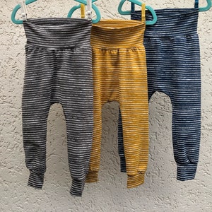 Pumphose, Mitwachshose,Leggings ,Baumwollyersey,blau,Skribbel Streifen,Mädchen,Junge, Geschenk, Geburtstag, Weihnachten,Größe 62-92.