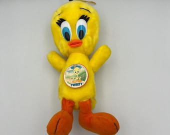 Vintage 1988 Tweety Bird Plush Toy Warner Bros Stuffed Animal