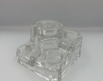 Vintage Partylite Lead Crystal Castle Tealight Holder Multi Level 5 Spots