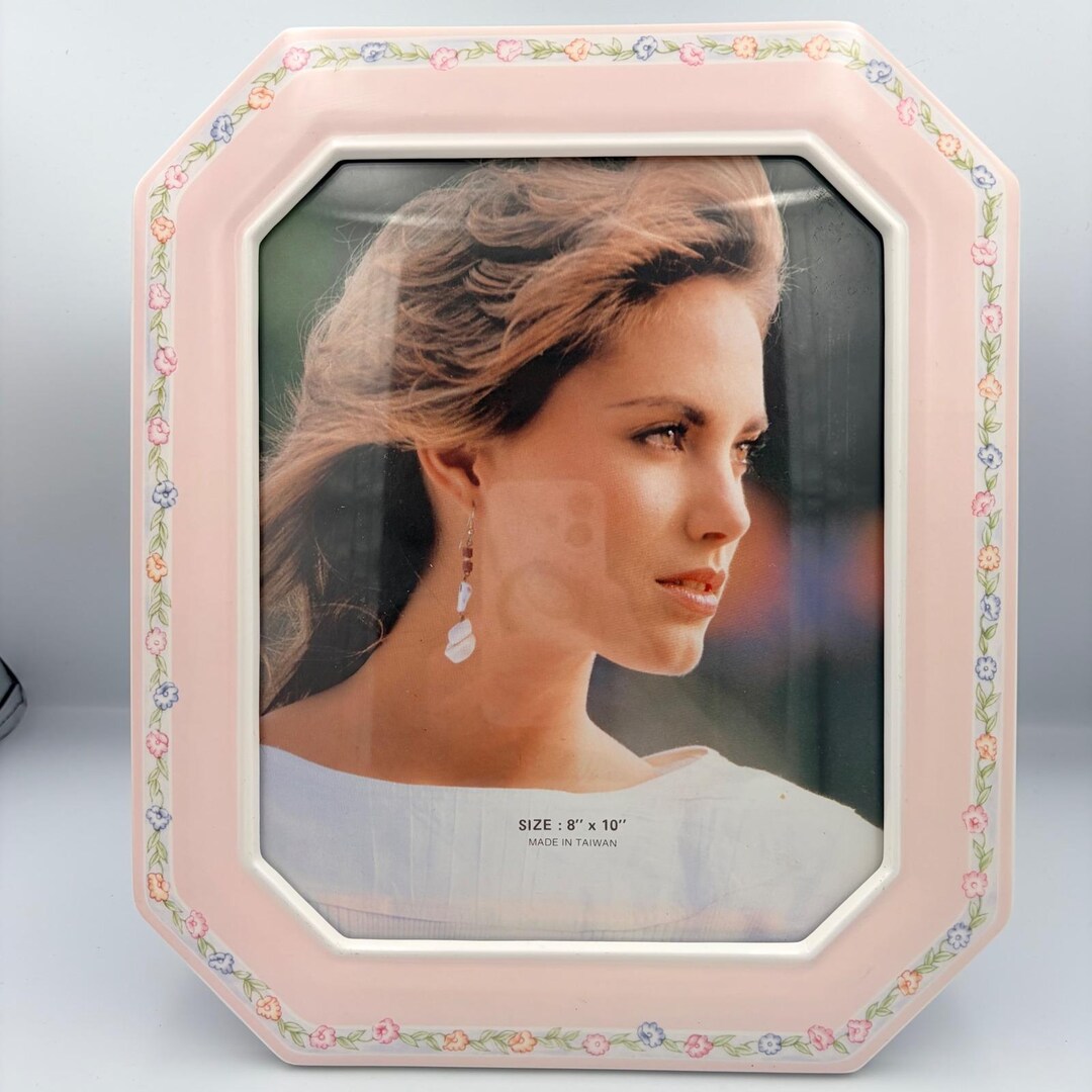 Octogen Photo Frame Vintage Pink Octagon Photo Frame Floral Accent 8x10 Made in Taiwan ...