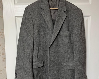 CHERESKIN Mens Blazer Jacket Camel Hair Blend Herringbone Italian Fabric