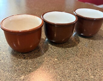 Vintage Weller Pottery Brown Glazed Cup Set of 3 Farmhouse USA