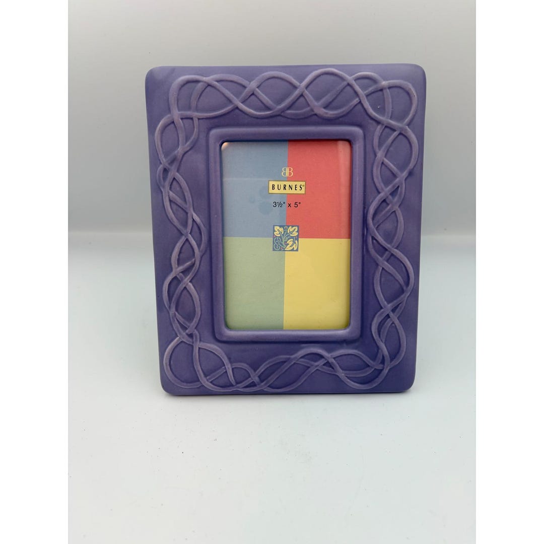 Burnes of Boston Purple Ceramic Celtic Knot Picture Frame 3.5x5 Vintage ...