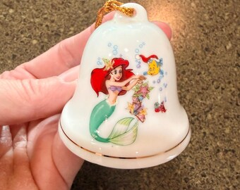 Vintage 1993 Grolier Disney The Little Mermaid Ariel Porcelain Bell Ornament