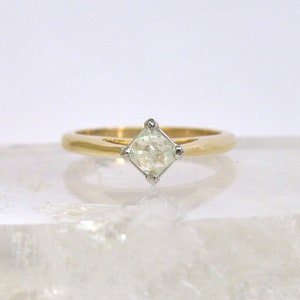 14K Yellow Gold and Platinum Diamond Crystal Ring image 1