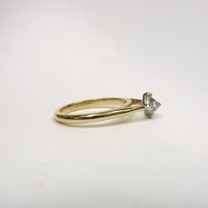 14K Yellow Gold and Platinum Diamond Crystal Ring image 4