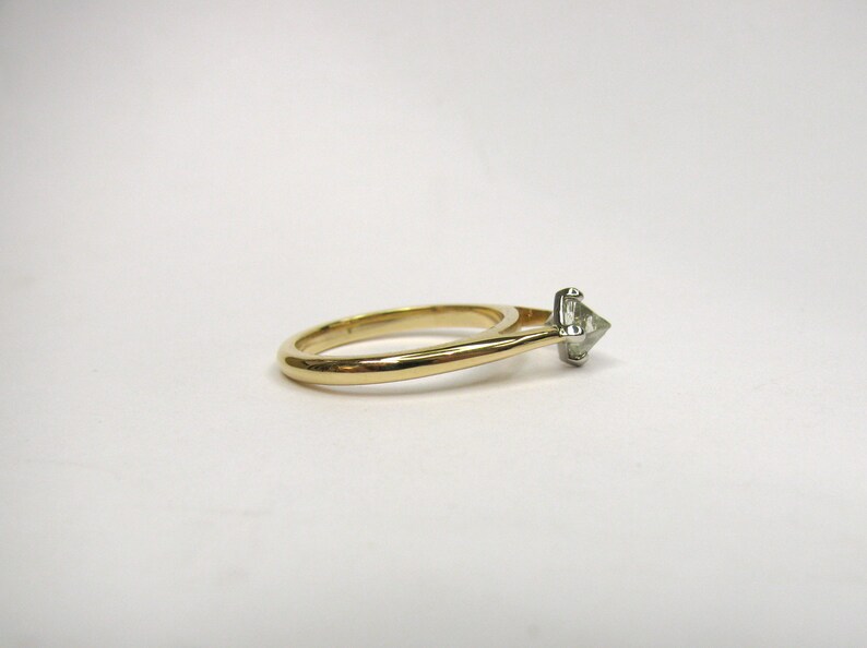 14K Yellow Gold and Platinum Diamond Crystal Ring image 4