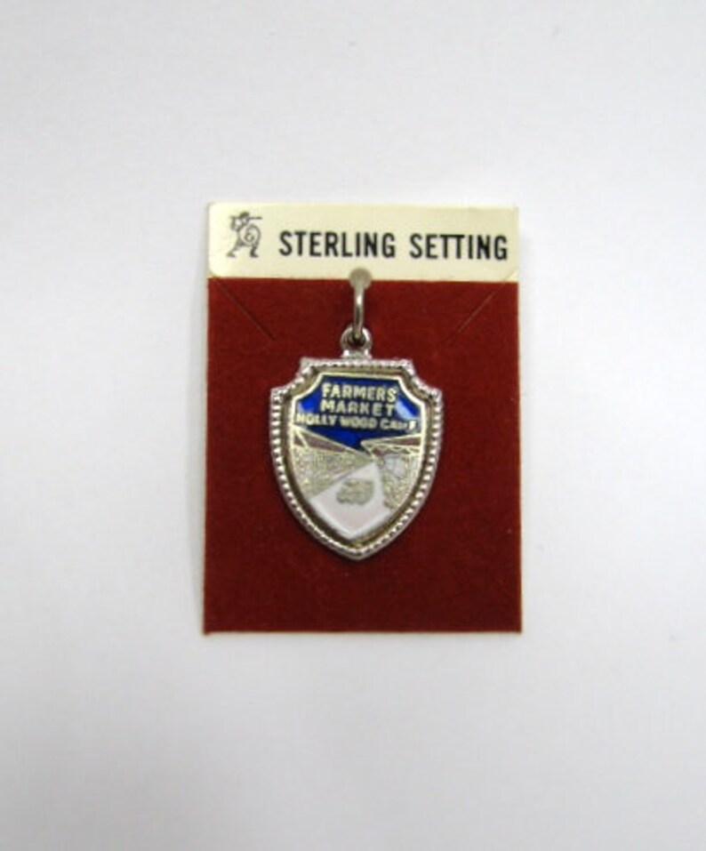 Sterling Silver California Charms Hollywood Farmers Market and State of California Charms image 3