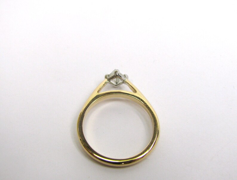 14K Yellow Gold and Platinum Diamond Crystal Ring image 5