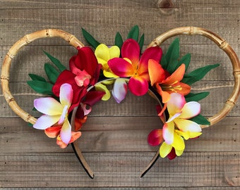 Tropical Bliss Bamboo Minnie Mouse Ears