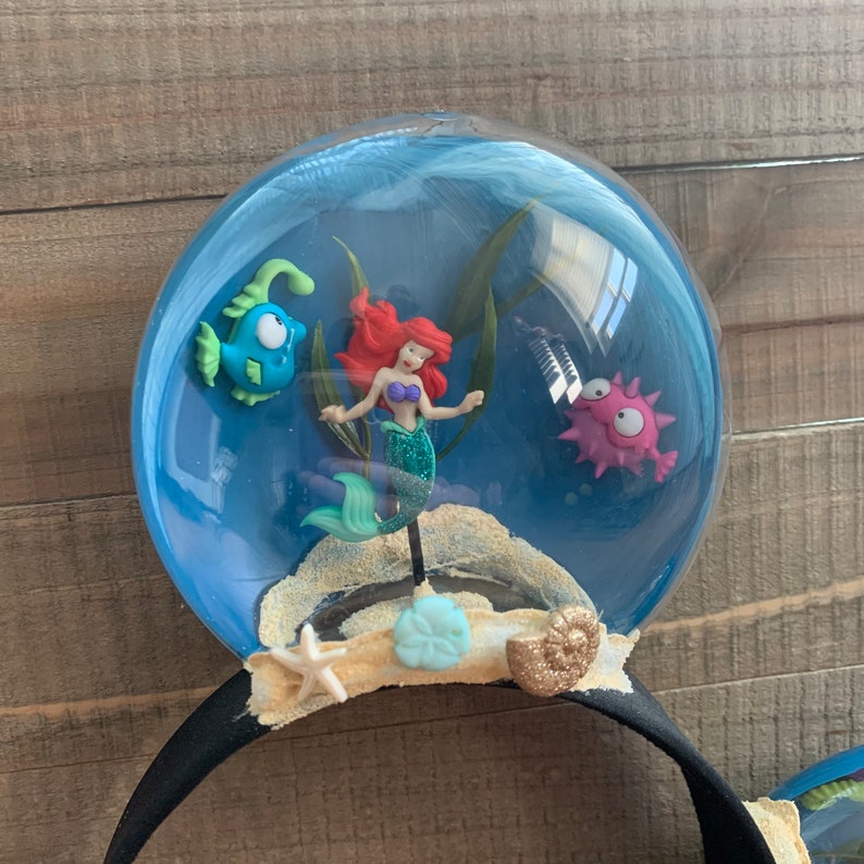 Little Mermaid Ariel Inspired Minnie Mouse Snowglobe Minnie image 3