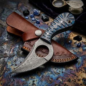Celestial-Gothic 7,5" Damaskusringmonolit | Safirräfflad 2026 Premier Boutique Artefakt