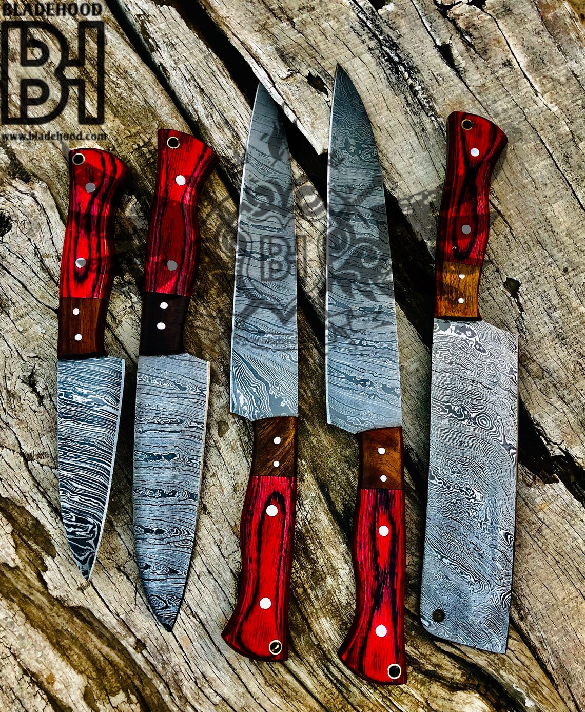 Handmade Kitchen/bbq Knives Set Etsy
