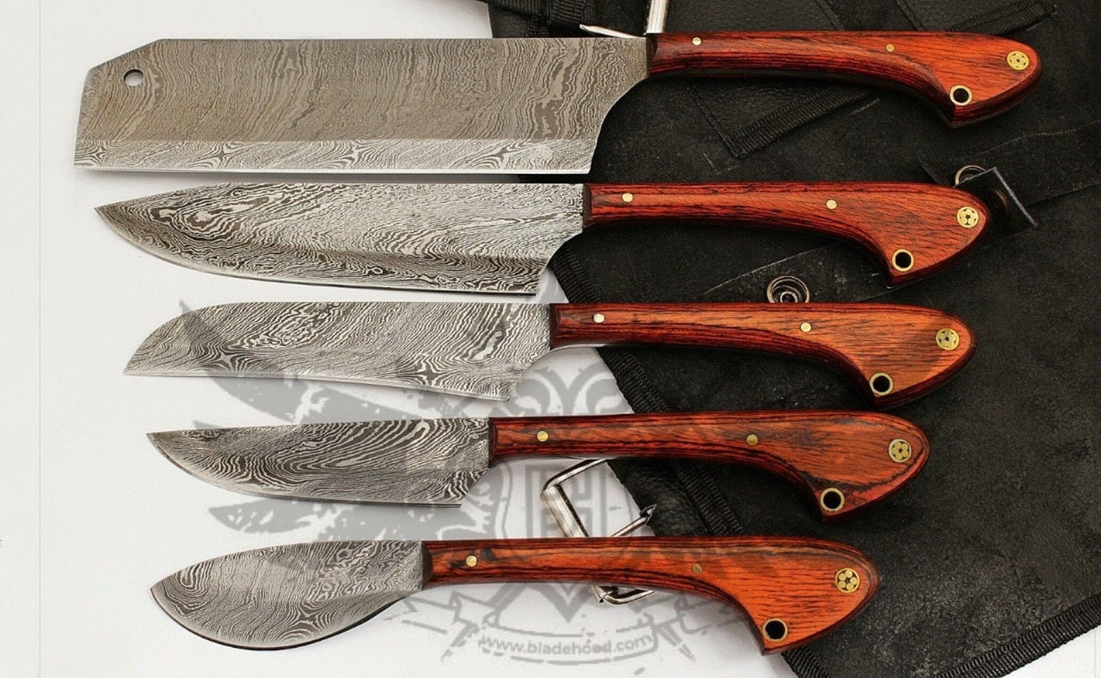 Handmade Damascus Bbq/outdoor Knives Set. Etsy