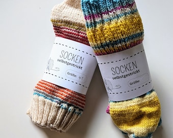 Banderole - self-knitted socks - handmade with love