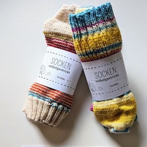 Banderole - Socken selbstgestrickt - handmade with love