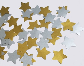 Weihnachts Konfetti STERNE Stanzteile silber + gold Weihnachtsdeko Streudeko Tisch-Konfetti