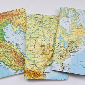 Notizbuch WELTKARTE Reise Reisetagebuch Notizheft ca. A6 - Weltenbummler - Fernweh - Reisefieber