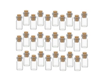 30 x Mini Glasfläschchen mit Korken Flasche Glasflasche Fläschchen Korkverschluss