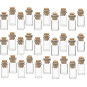Mini Glasflasche mit Korken verschiedene Formen 6,5x5cm