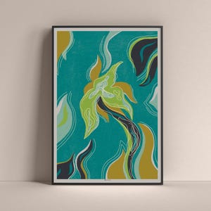 A3 Flores Abstratas Floral Jardim Impressão Natureza Design Arte Impressão Cartaz Arte de Parede Decoração de Casa Boho Elegante