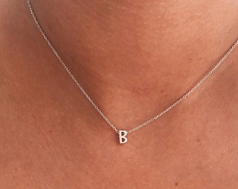 925 Sterling Silver Initial Letter Necklace - Jewellery Wedding Anniversary Valentines Christmas Birthday Mothers Day Gifts for Her Women